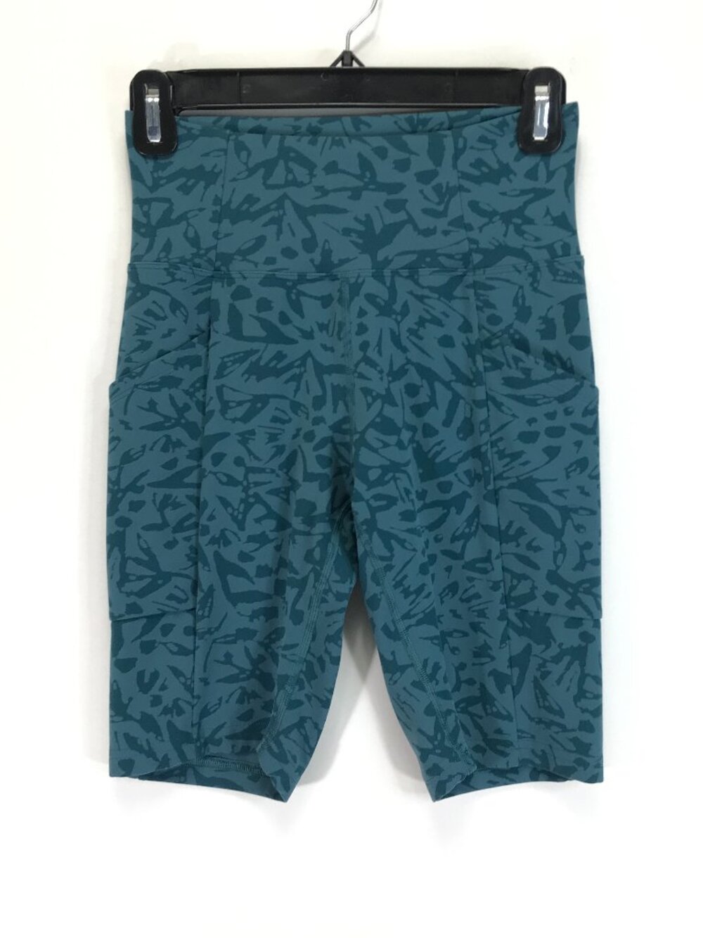 REI Co-op High Waisted Bike Shorts Women's Small Teal Pockets Active Outdoor